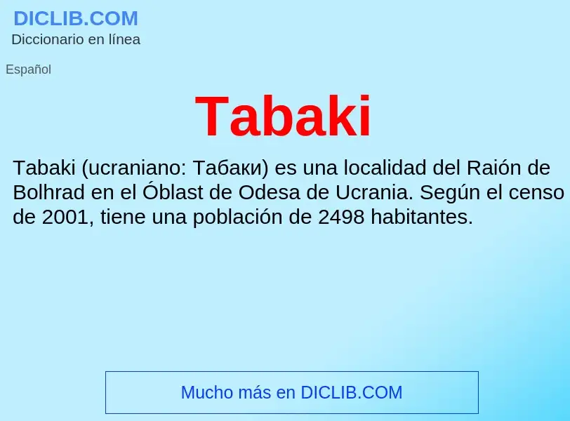 Что такое Tabaki - определение