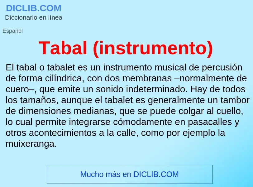 Что такое Tabal (instrumento) - определение