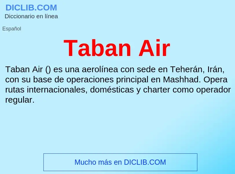 Qu'est-ce que Taban Air - définition