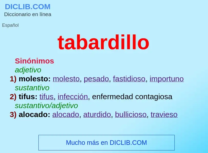 What is tabardillo - definition