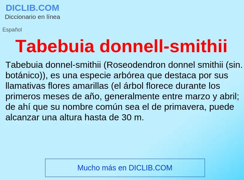 Qu'est-ce que Tabebuia donnell-smithii - définition