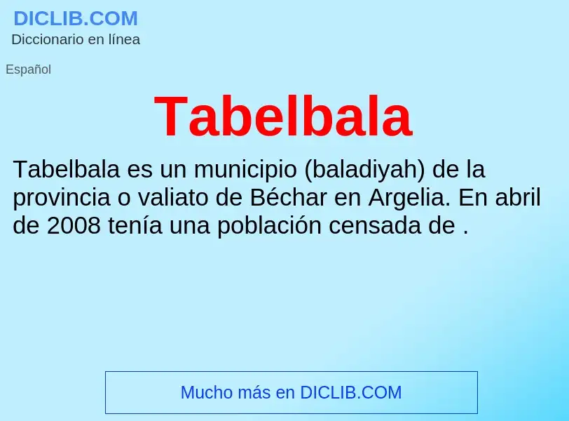 What is Tabelbala - definition