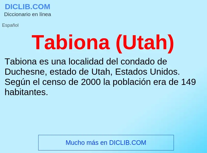 Что такое Tabiona (Utah) - определение