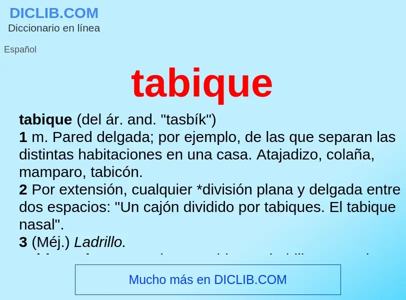 Was ist tabique - Definition