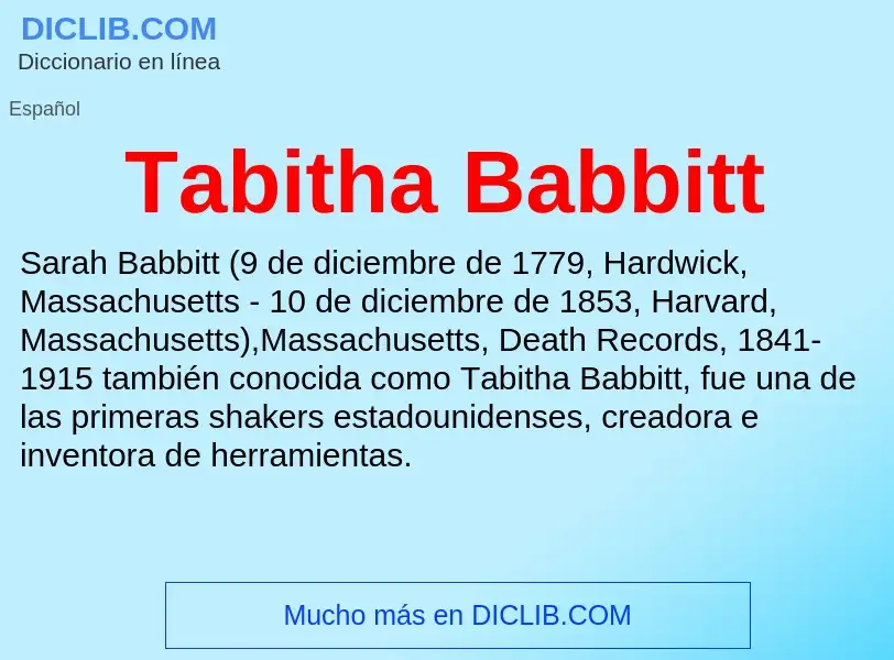 Что такое Tabitha Babbitt - определение