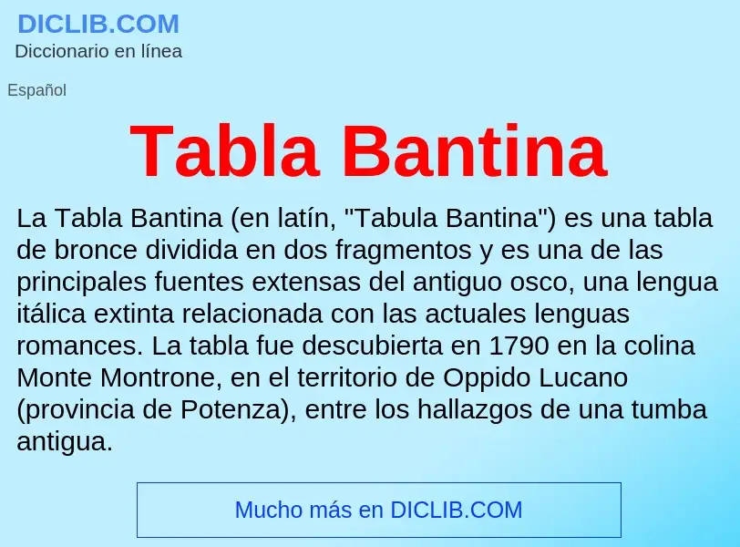 Что такое Tabla Bantina - определение