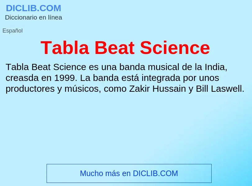 Что такое Tabla Beat Science - определение