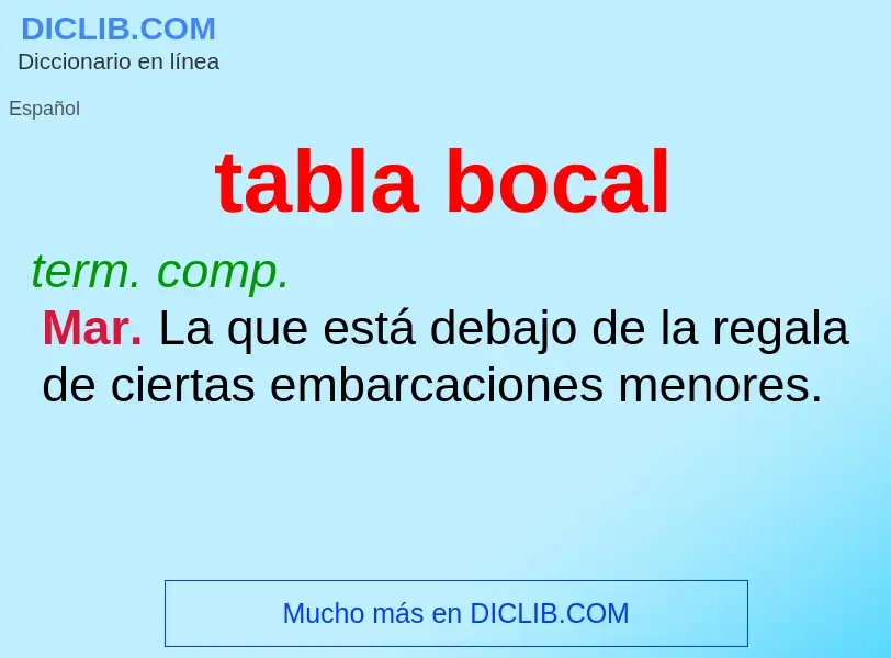 ¿Qué es tabla bocal? - significado y definición