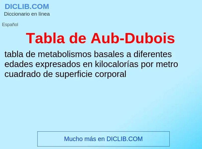 Что такое Tabla de Aub-Dubois - определение