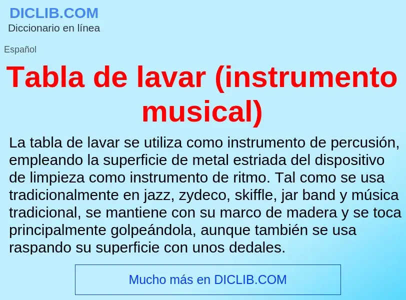 Что такое Tabla de lavar (instrumento musical) - определение