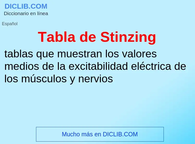 Что такое Tabla de Stinzing - определение