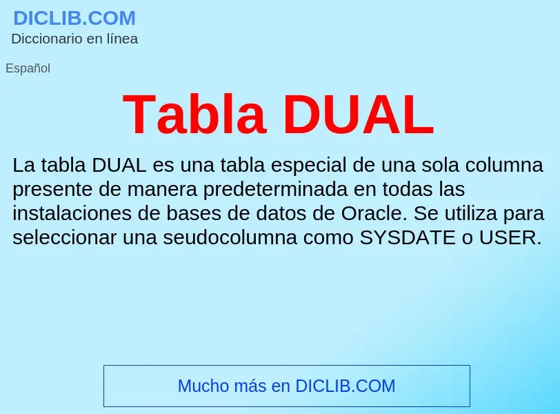 Что такое Tabla DUAL - определение