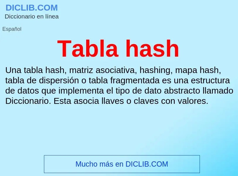 Что такое Tabla hash - определение