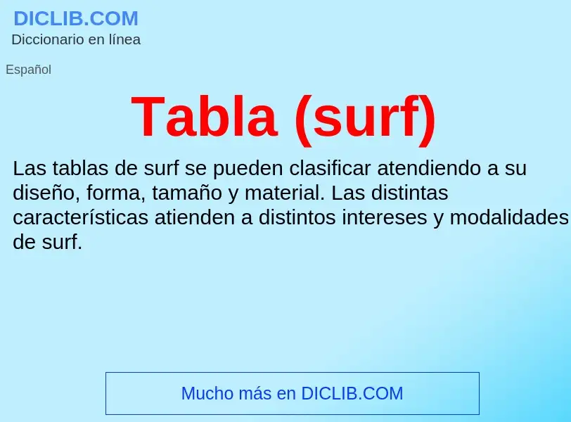 Что такое Tabla (surf) - определение