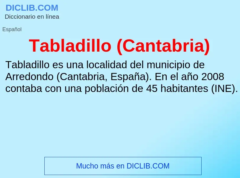 Что такое Tabladillo (Cantabria) - определение