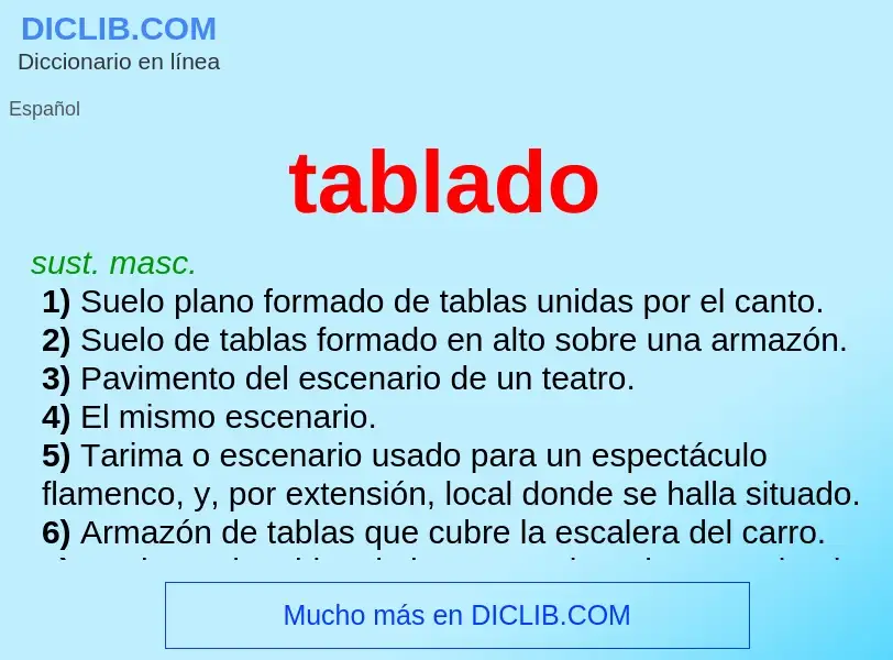 Wat is tablado - definition