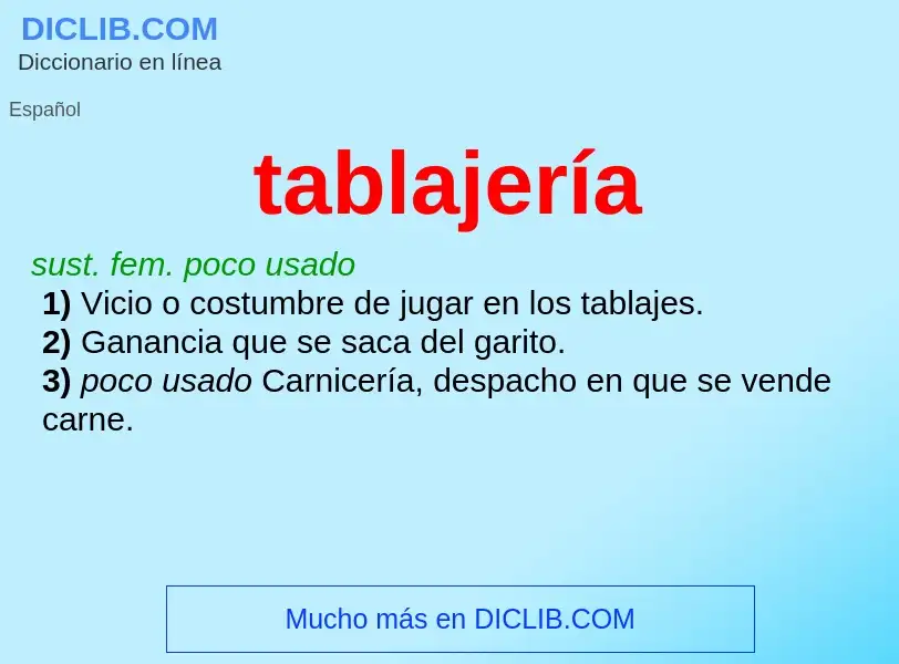 ¿Qué es tablajería? - significado y definición