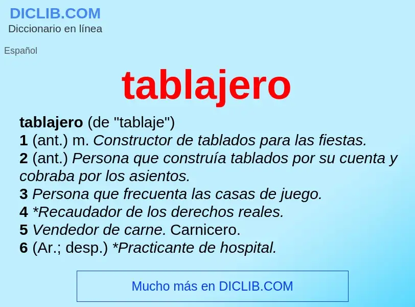 Wat is tablajero - definition