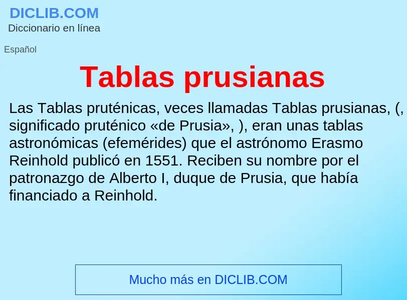 Что такое Tablas prusianas - определение