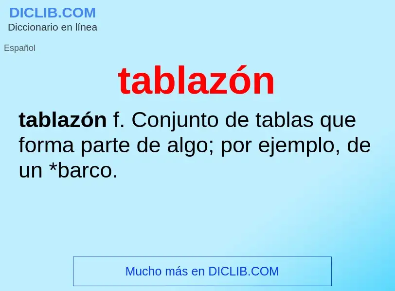 O que é tablazón - definição, significado, conceito