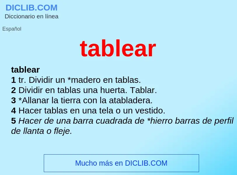 Что такое tablear - определение