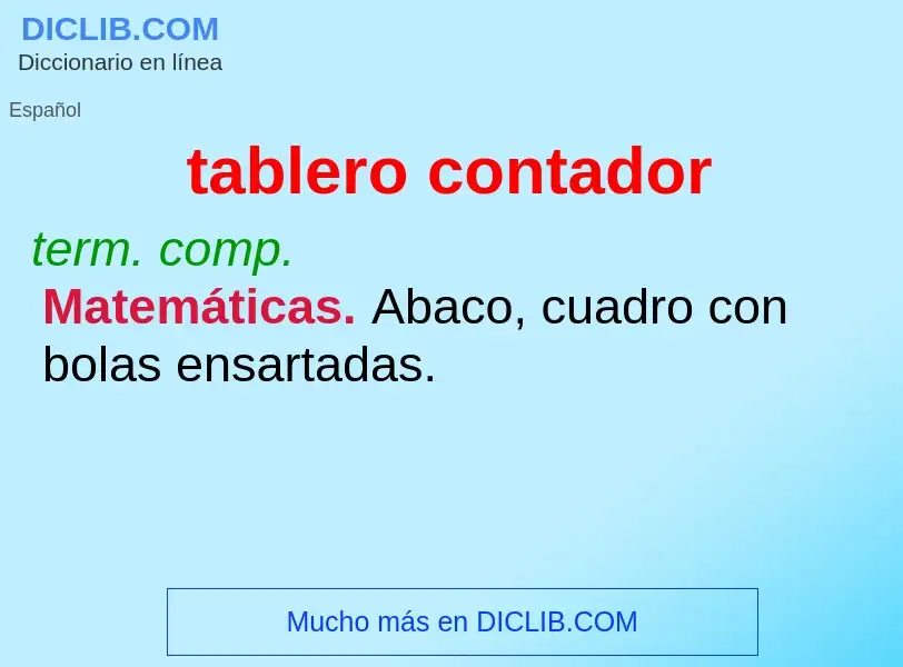 What is tablero contador - meaning and definition