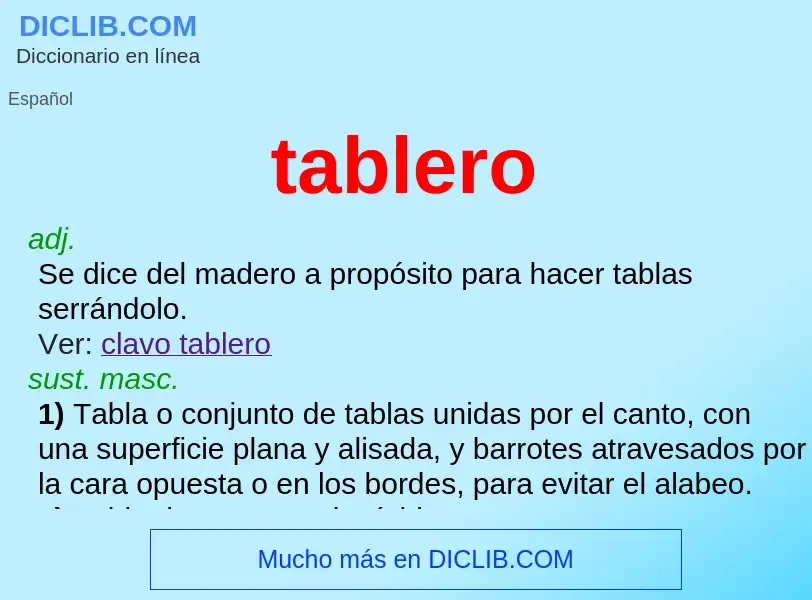 Wat is tablero - definition