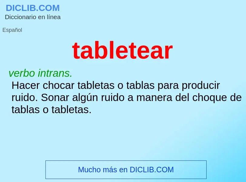 Что такое tabletear - определение