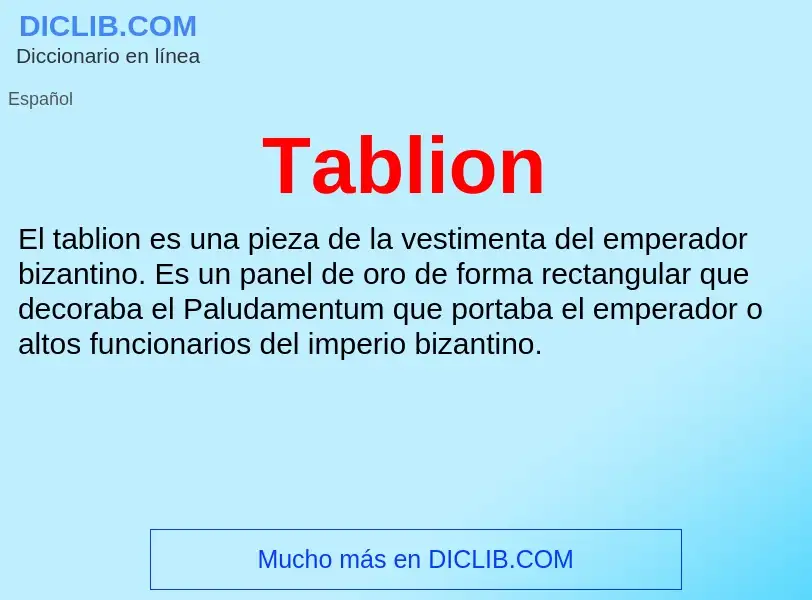 Что такое Tablion - определение