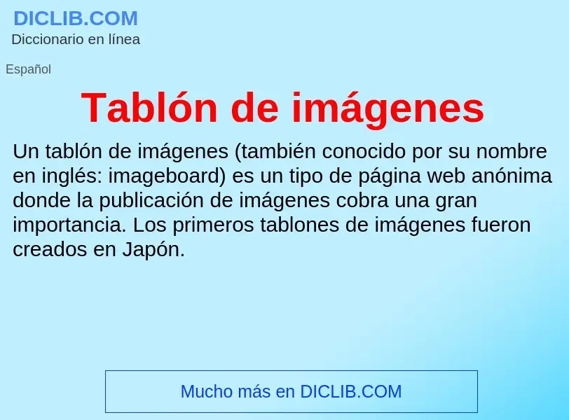 Что такое Tablón de imágenes - определение