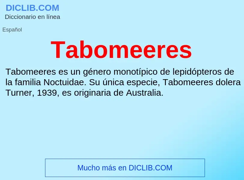 Что такое Tabomeeres - определение