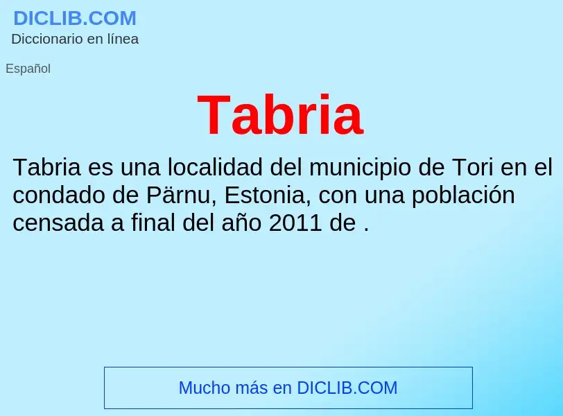 Что такое Tabria - определение