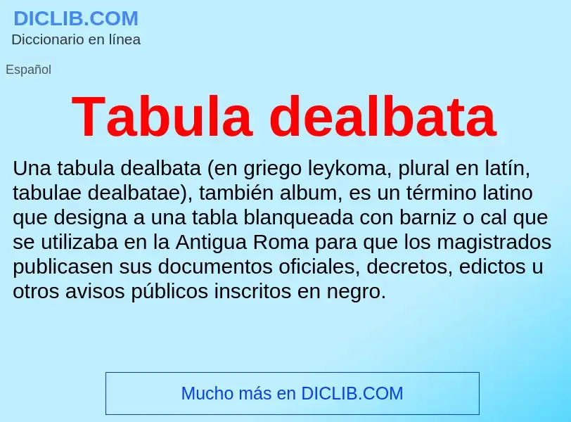 Что такое Tabula dealbata - определение