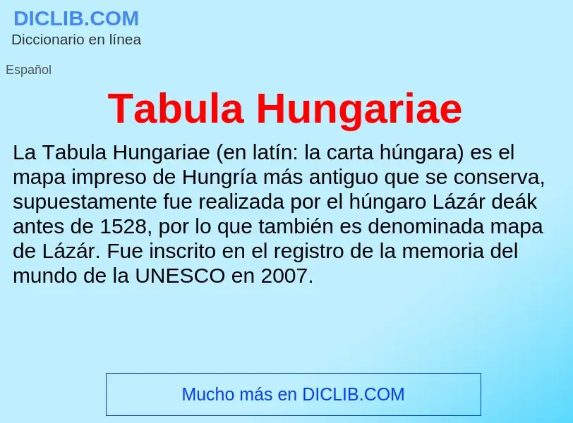 Что такое Tabula Hungariae - определение