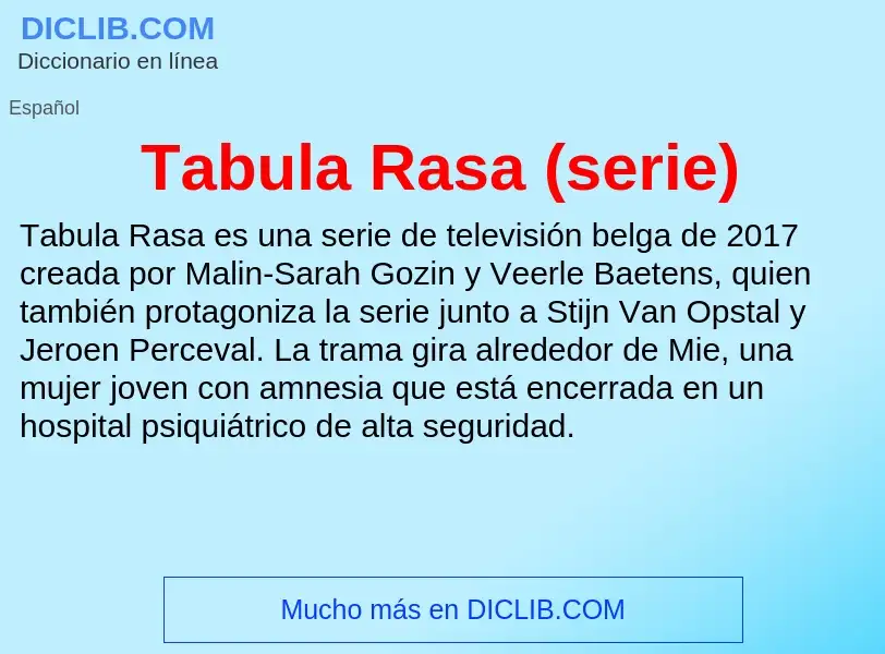 Что такое Tabula Rasa (serie) - определение