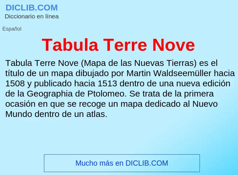 Что такое Tabula Terre Nove - определение