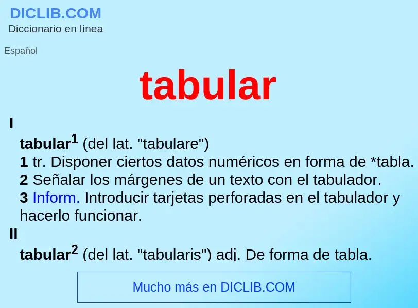Что такое tabular - определение