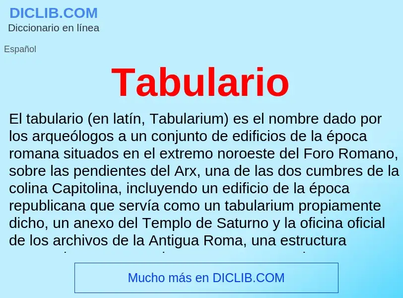 Что такое Tabulario - определение