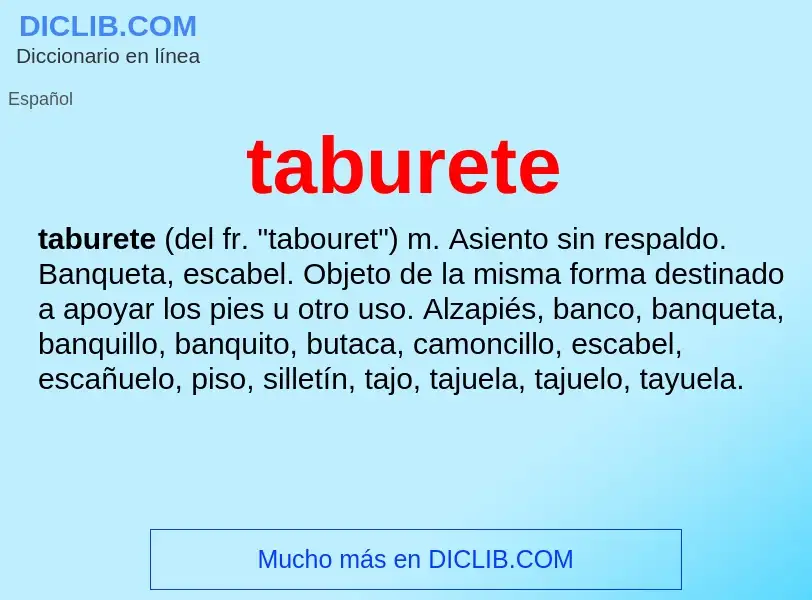 What is taburete - meaning and definition