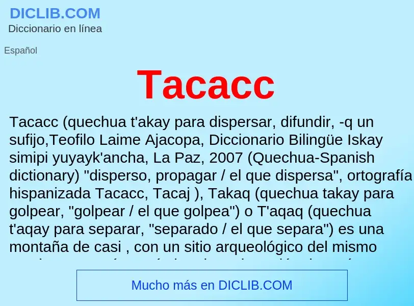 Что такое Tacacc - определение