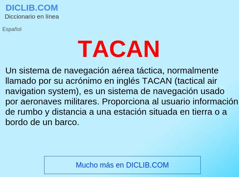 Wat is TACAN - definition