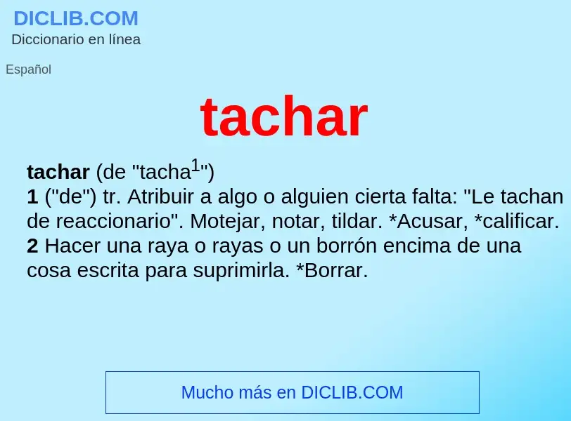 What is tachar - meaning and definition