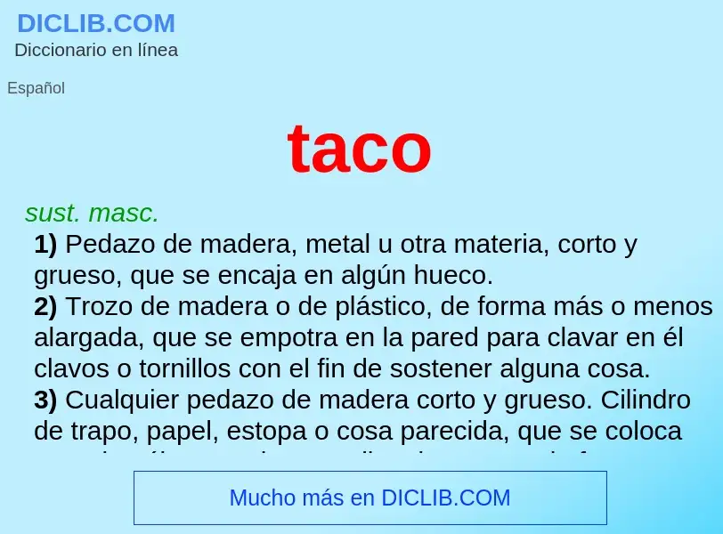 Qu'est-ce que taco - définition