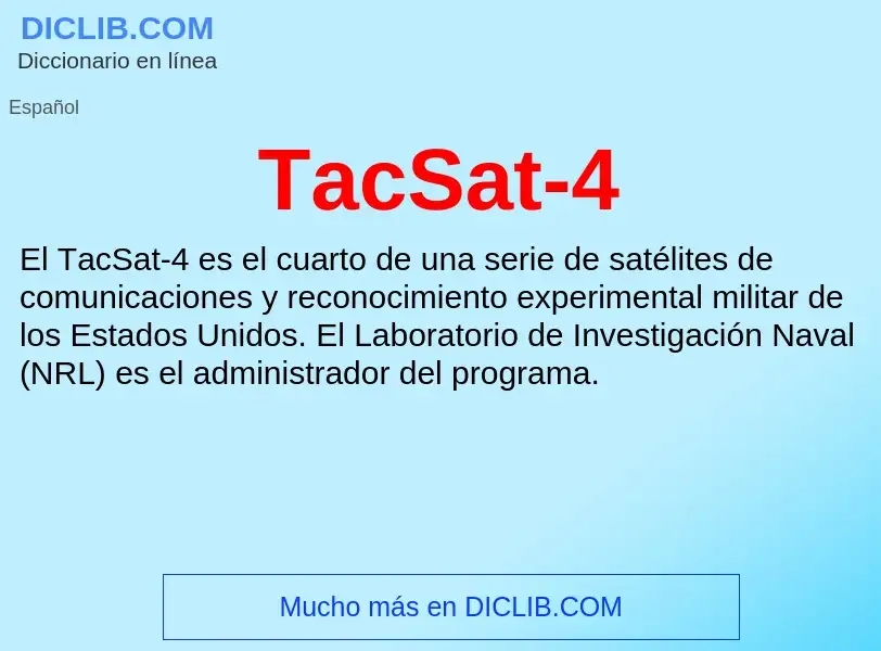 Что такое TacSat-4 - определение