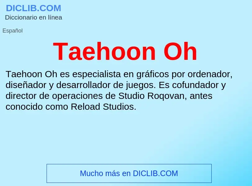 Что такое Taehoon Oh - определение