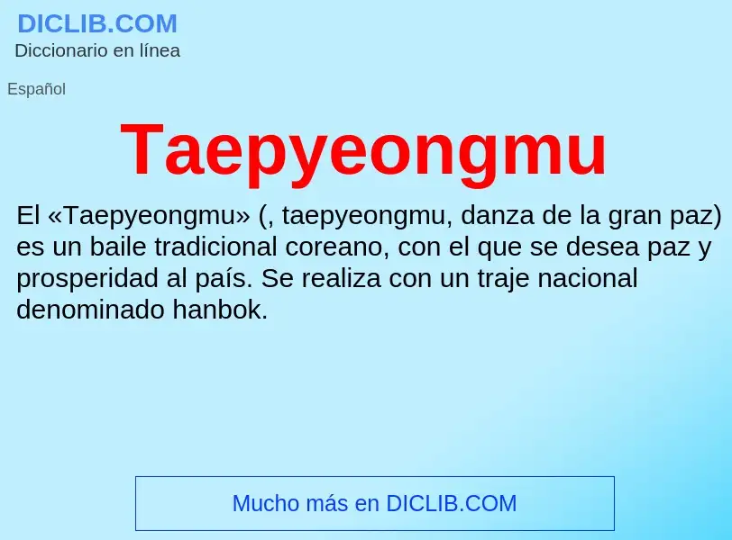 Что такое Taepyeongmu - определение