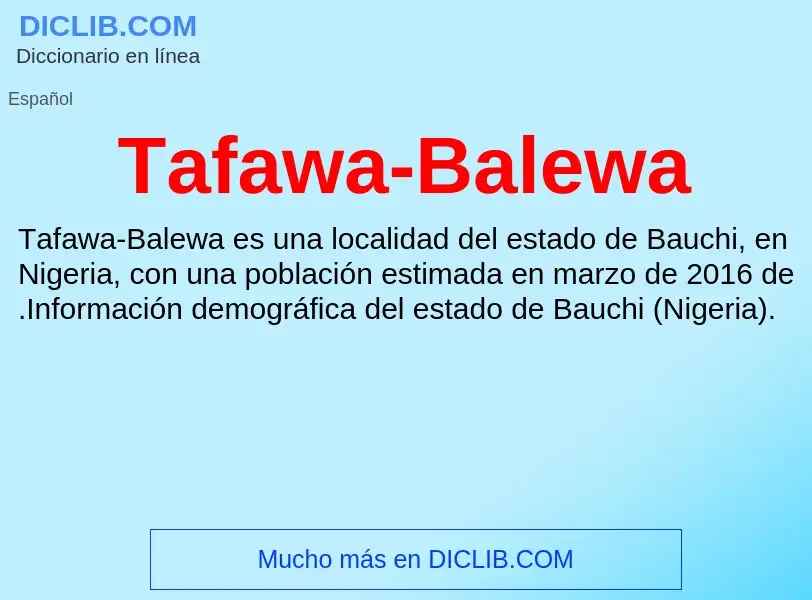 Что такое Tafawa-Balewa - определение