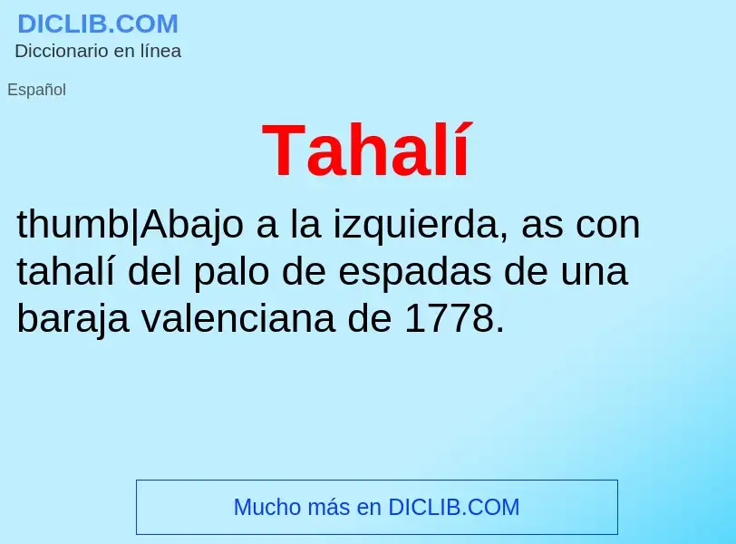 What is Tahalí - meaning and definition