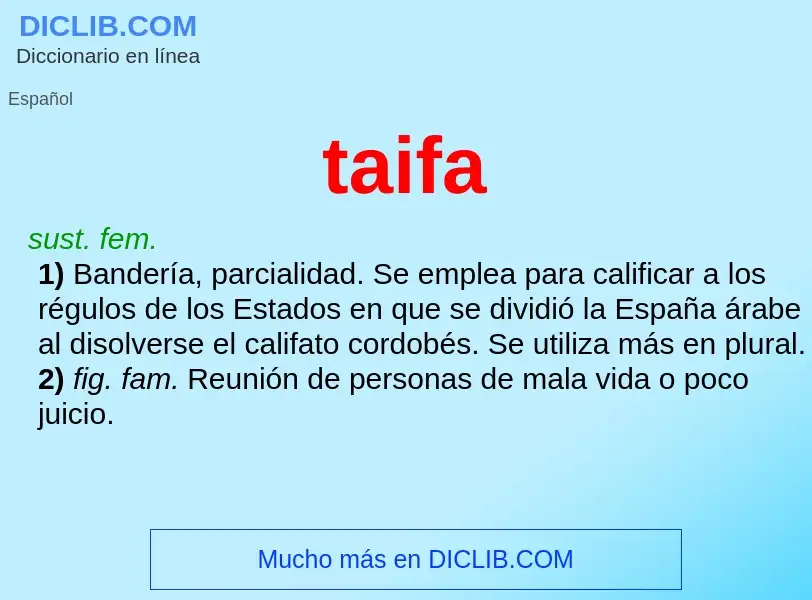 ¿Qué es taifa? - significado y definición