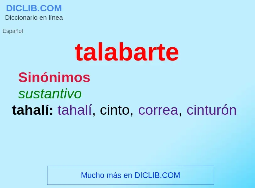 What is talabarte - meaning and definition